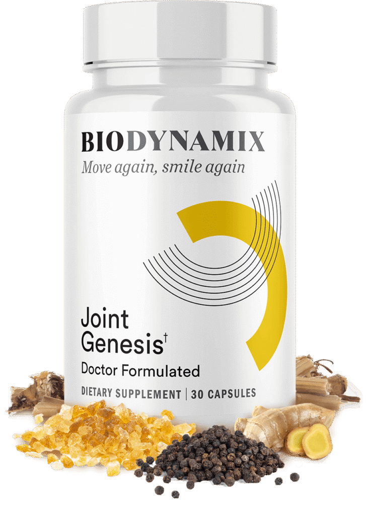 Joint Genesis Supplement Bottle With Ingredients